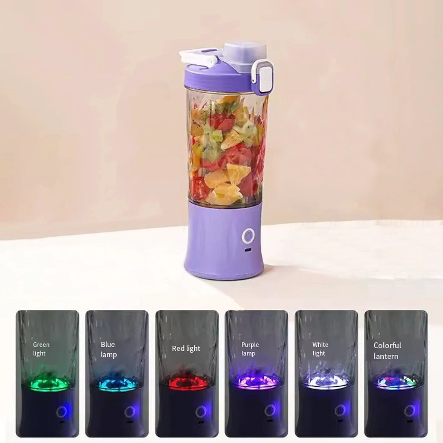 Eletric Crusher Juicer With Multicolor Light 8 Blades (600 Ml  Multicolor) - 69KART