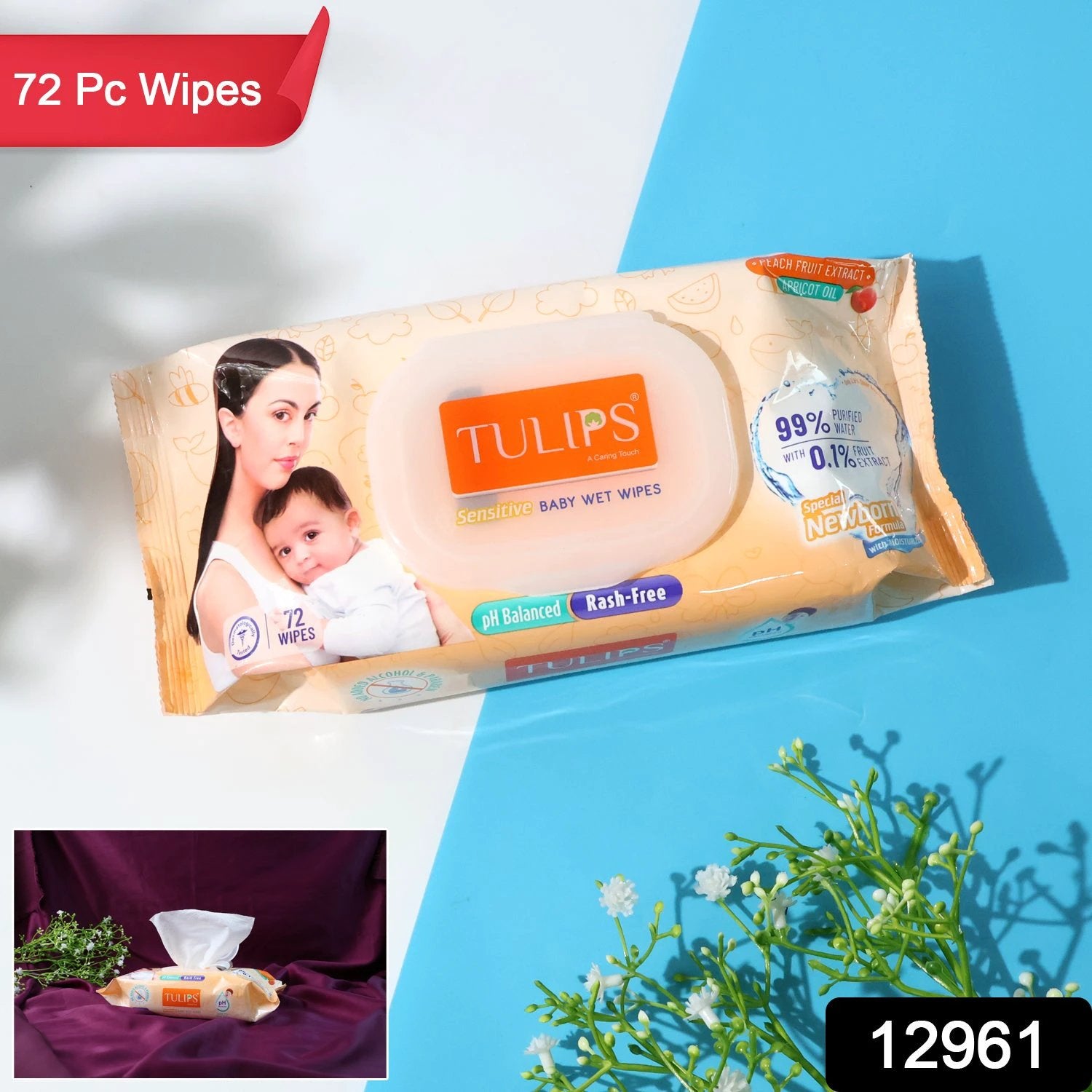 Tulips Sensitive Baby Wet Wipes (1 Set) - 69KART