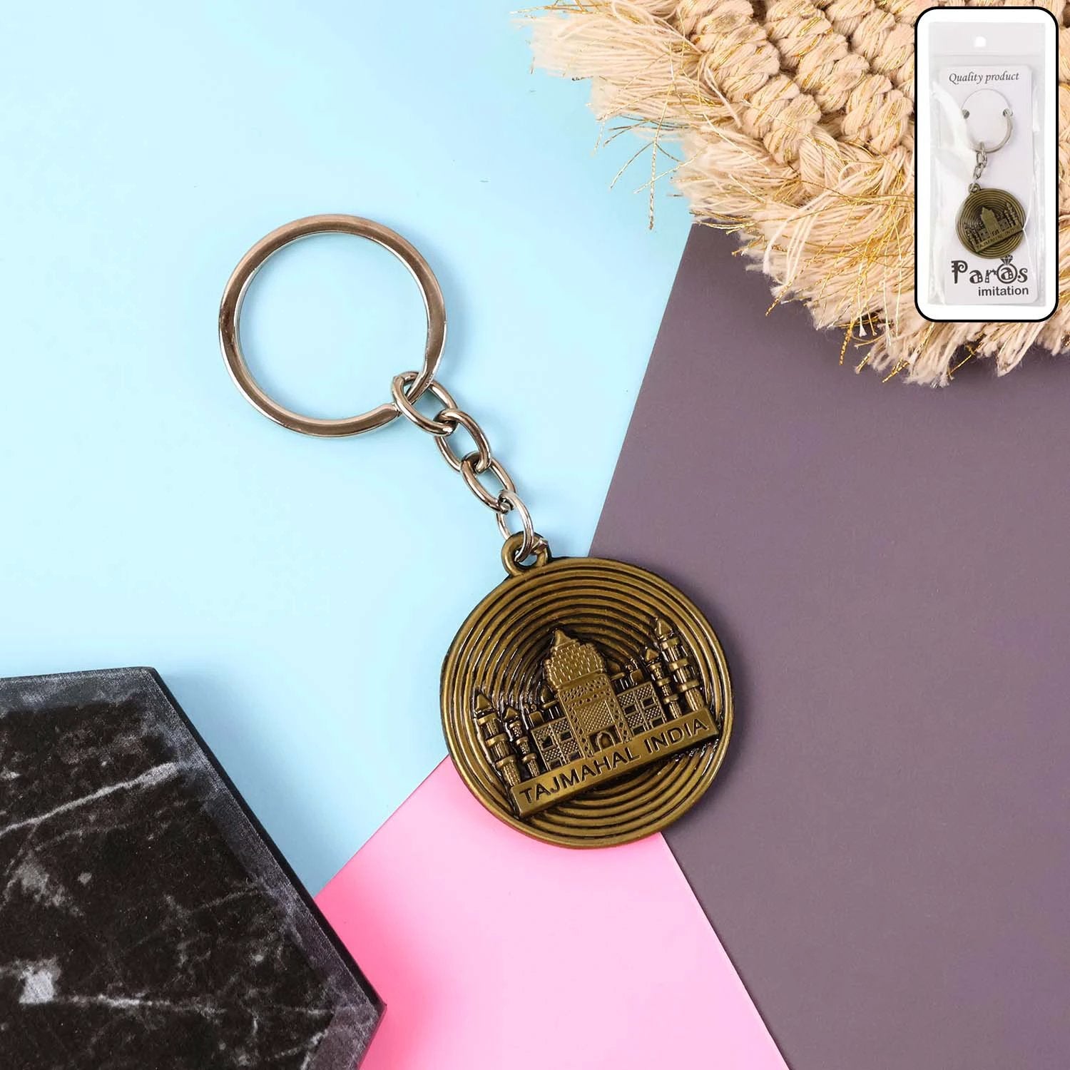 Premium Taj Mahal India Souvenir Keychain (1 Pc) by Wukusy