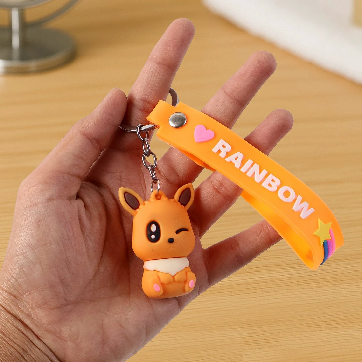 Cute Cartoon Silicone 3d Key Chain With Metal Hook  Strap (Pack Of 1) - 69KART