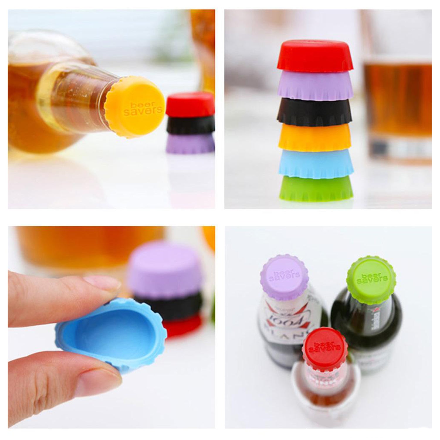 Beer Saver Caps 6 Pc For Soda And Cold Drinks