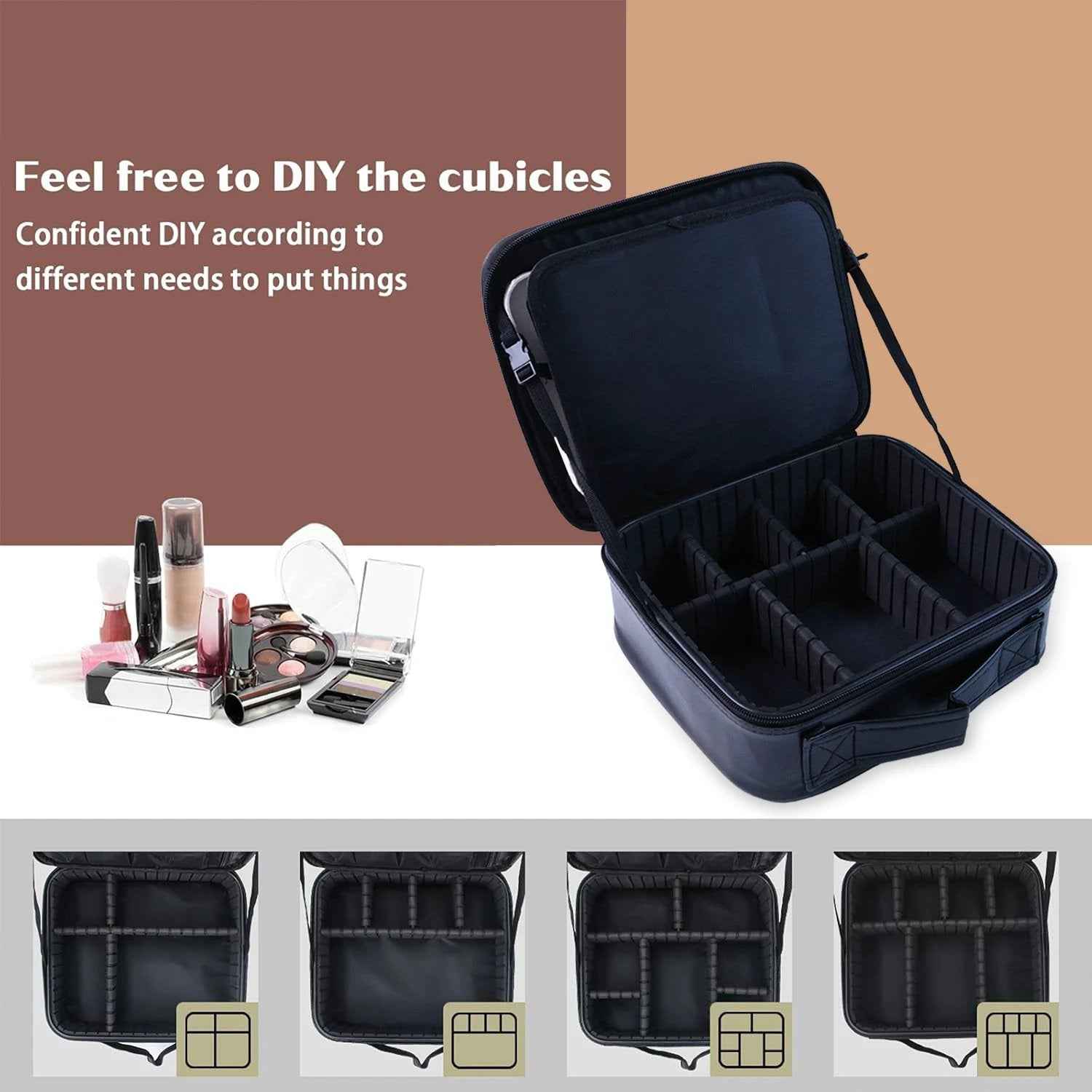 Black Premium Led Light Makeup Organizer Box (1 Pc) - 69KART