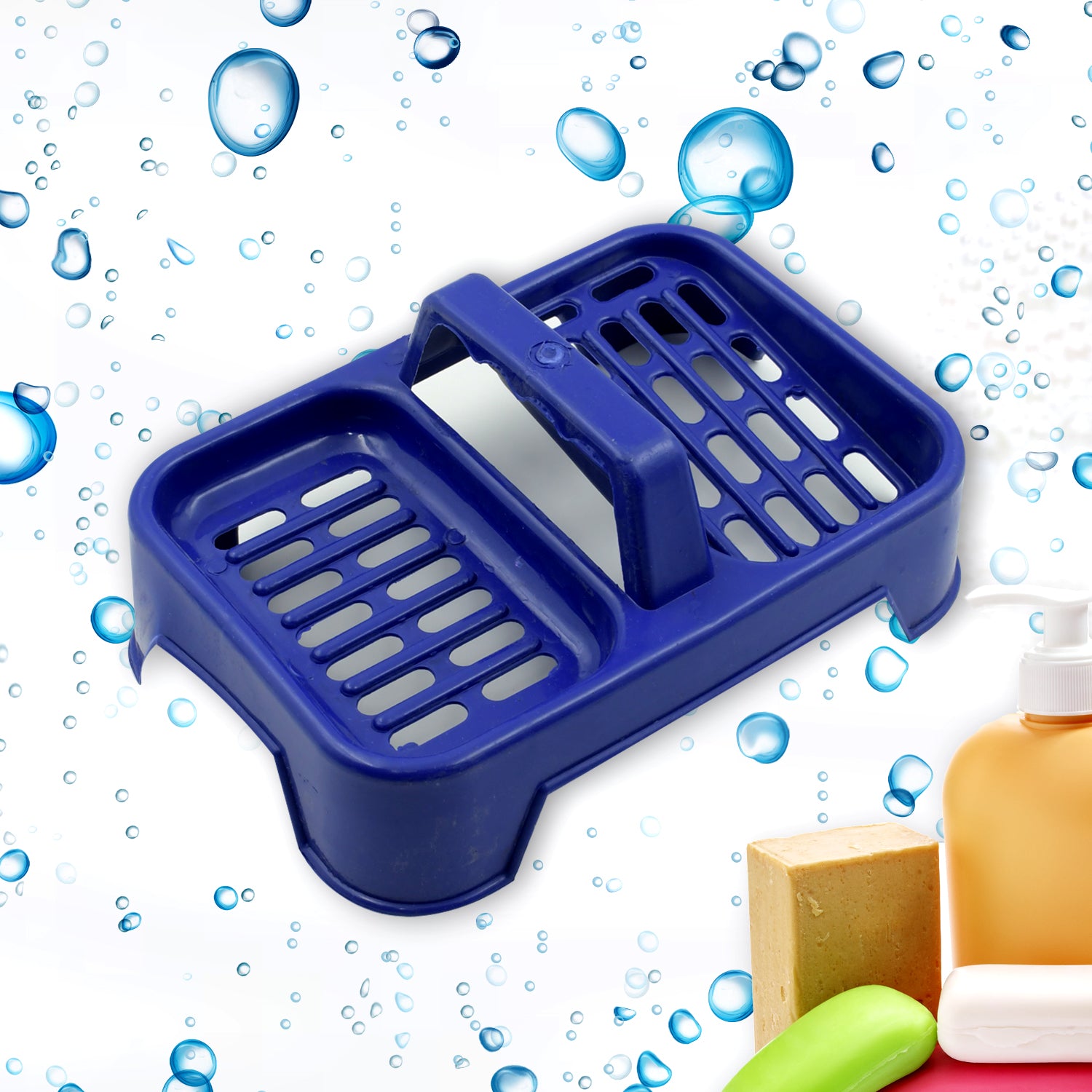 2in1 Plastic Soap Case  Soap Dish  Soap Stand 2 Section Plastic Soap Case Soap Holder Soap Dish For Bathroom Kitchen Sink (1 Pc  Multicolor )