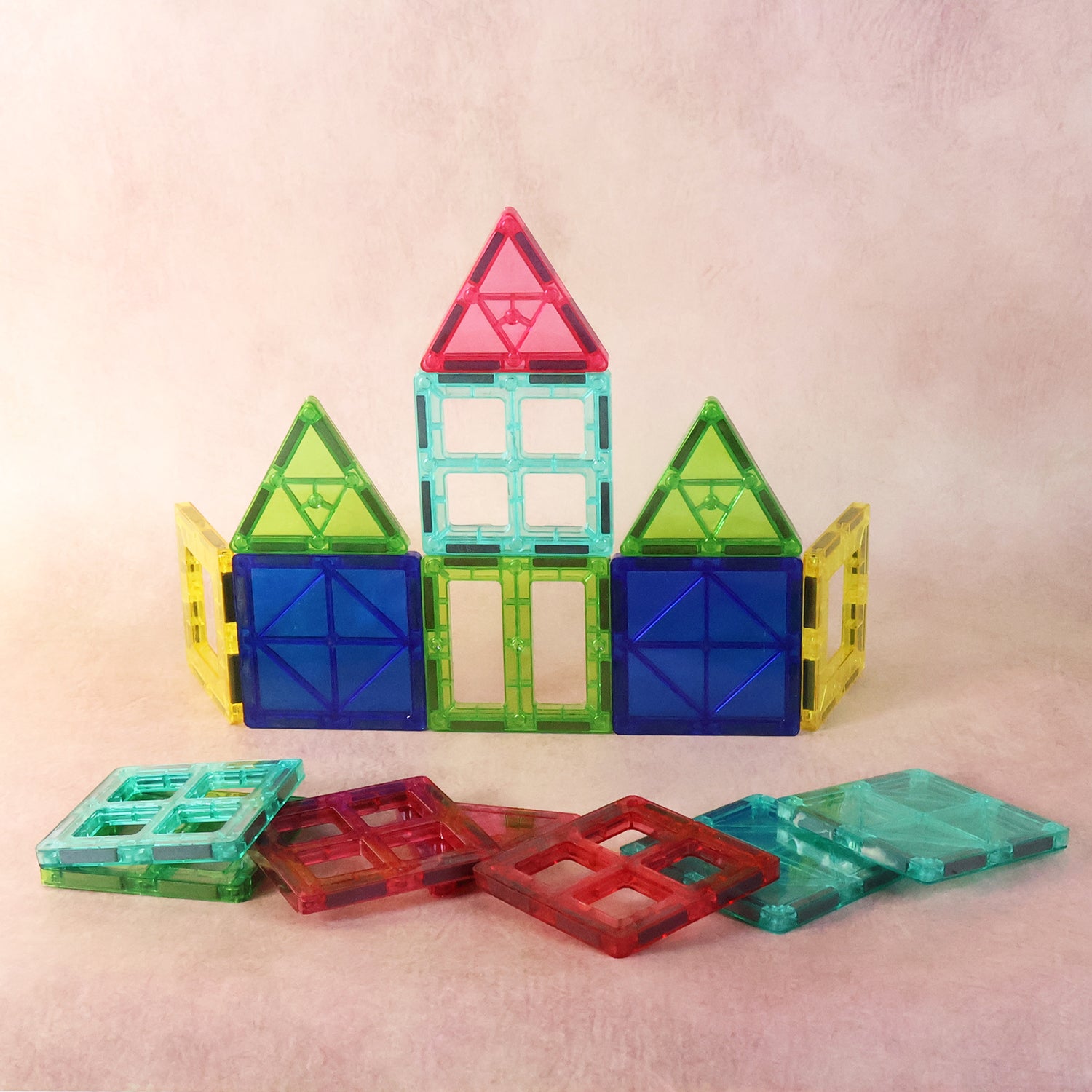 Magnetic Building Tiles Construction Toy Set (16 Pc  Set)