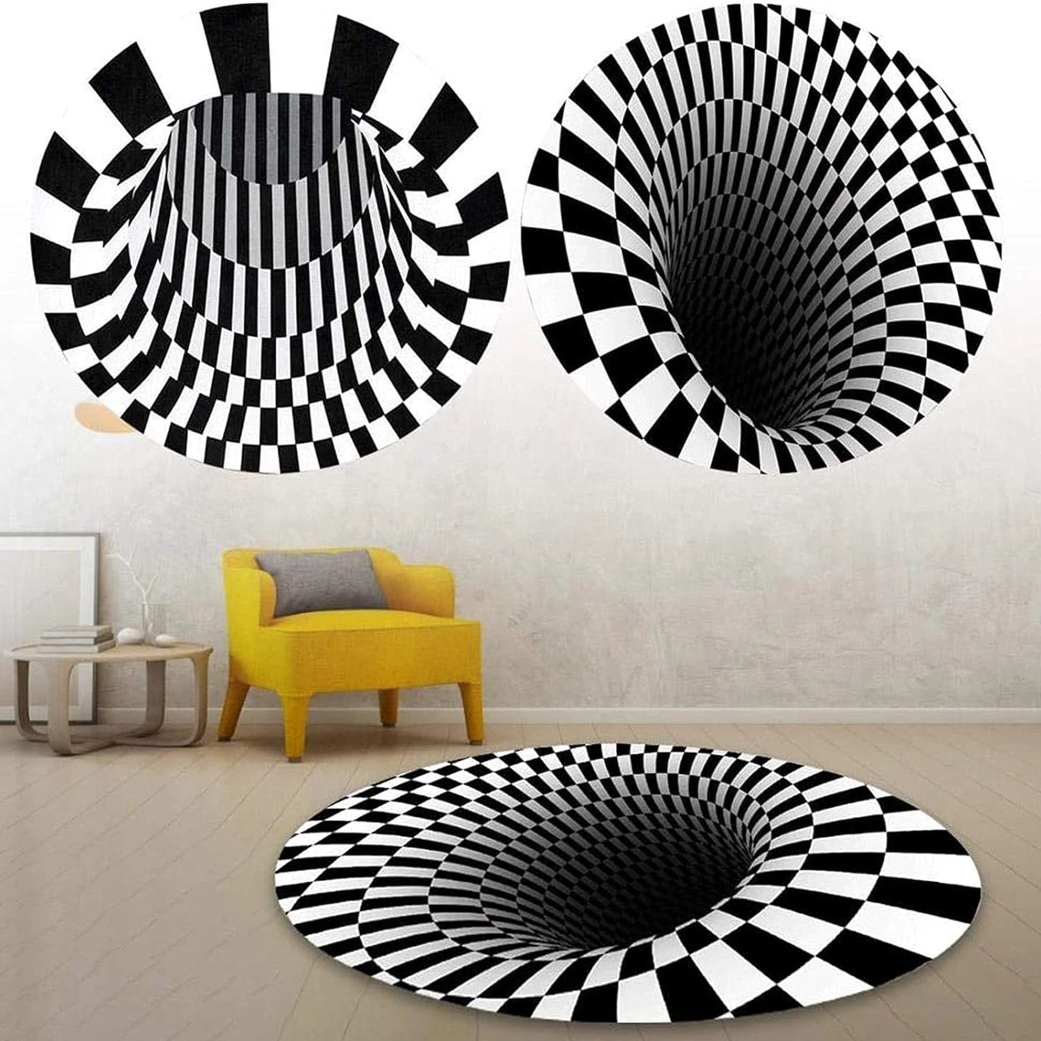 3d Space Round Carpet Floor Mat Non-woven Doormat (60 Cm) by Wukusy