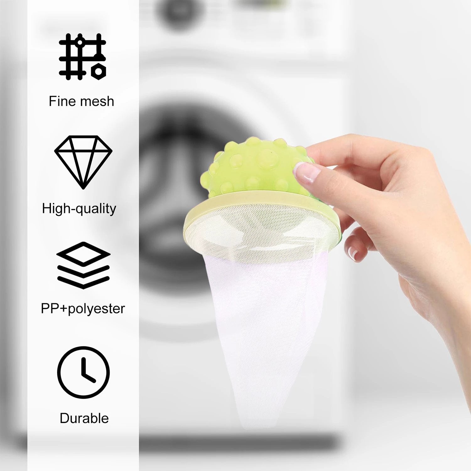 Reusable Washing Machine Floating Cylindrical Shape Lint Mesh Bag ( 1 Pc) - 69KART