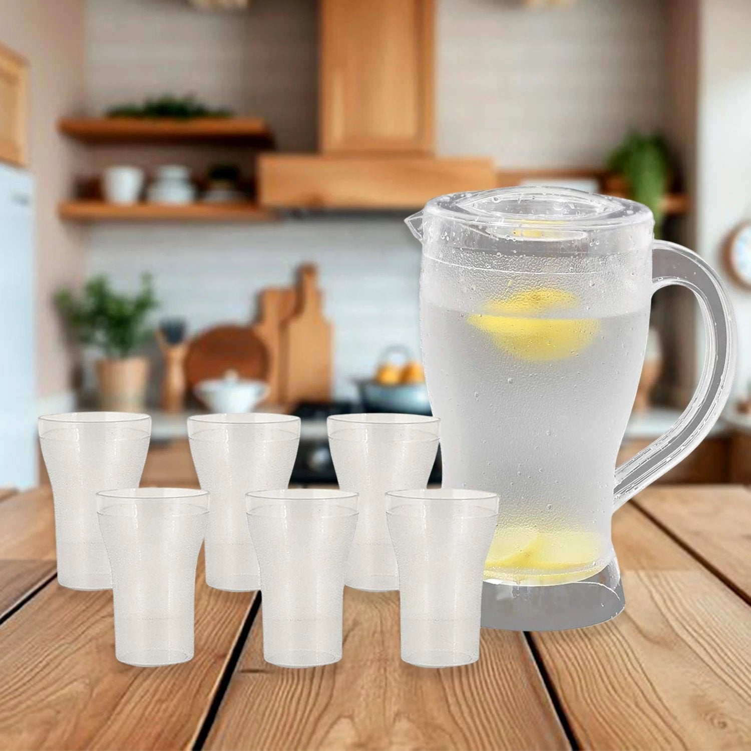 Apex Unbreakable Lemon Jug Set With 6 Glasses  1200ml Jug + 300ml Glasses Approx - 69kart