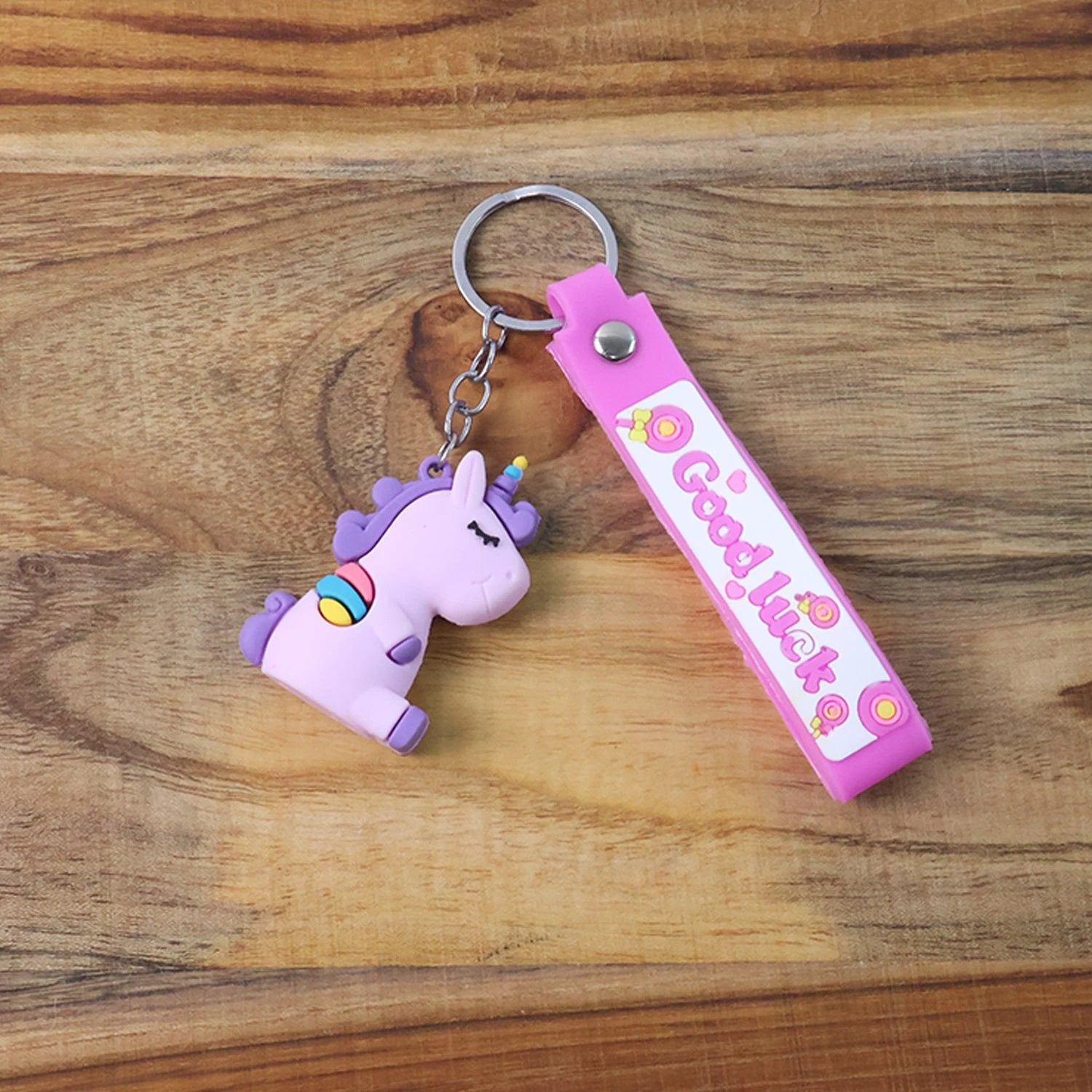 Cute Cartoon Silicone 3d Key Chain With Metal Hook  Strap (Pack Of 1) - 69KART