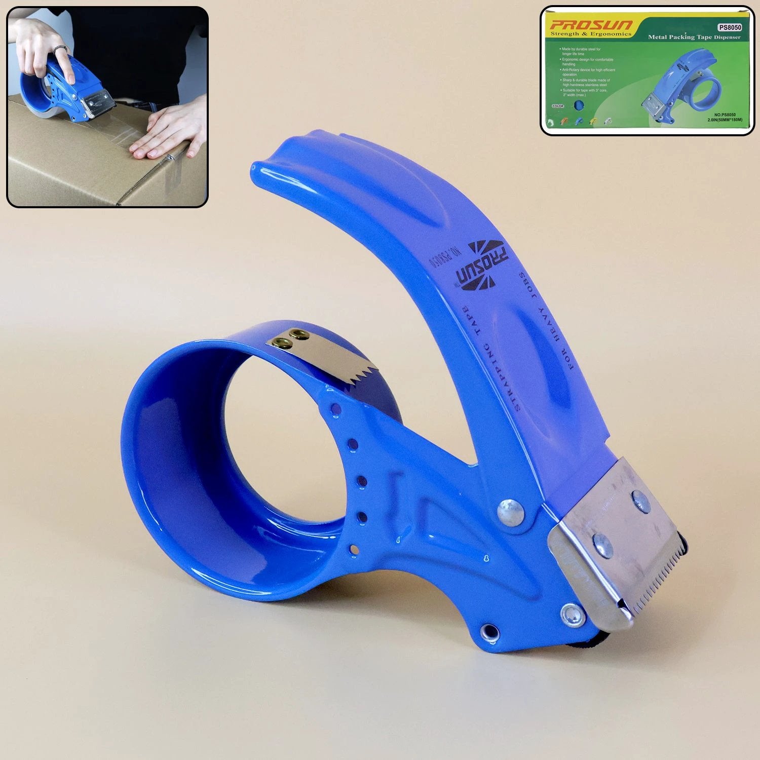 9193 Metal Packing Tape Dispenser Cutter For Home Office Use Tape Dispenser For Stationary Tape Cutter Packaging Tape 55mm - 69KART