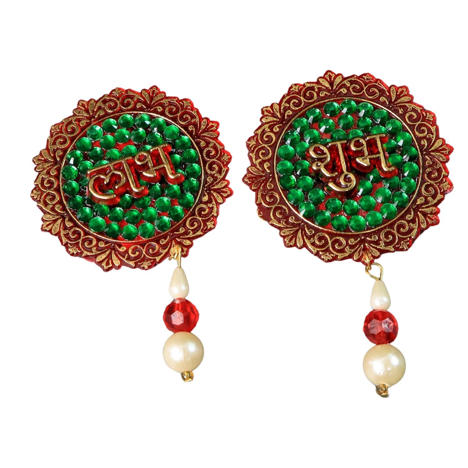 Shubh Labh Beaded Decorative Door Hanging (2 Pc) by Wukusy