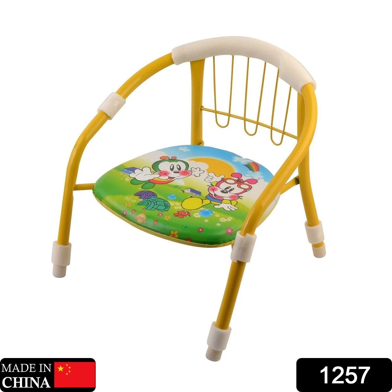 1257 Multicolor Cartoon Design Baby Chair With Metal Backrest Frame Sound Seated Soft Cushion For Kids Toddlers (Moq - 4 Pcs) by Wukusy